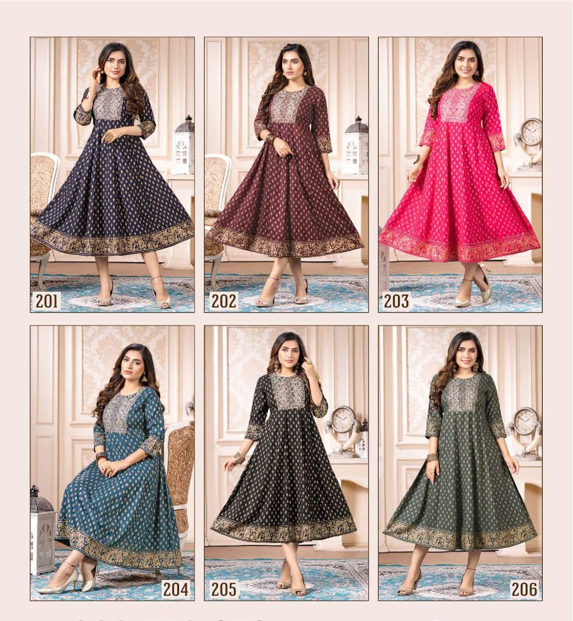 Beauty Sonakshi 2 Rayon Printed Ethnic Wear Anarakli Kurti Collection